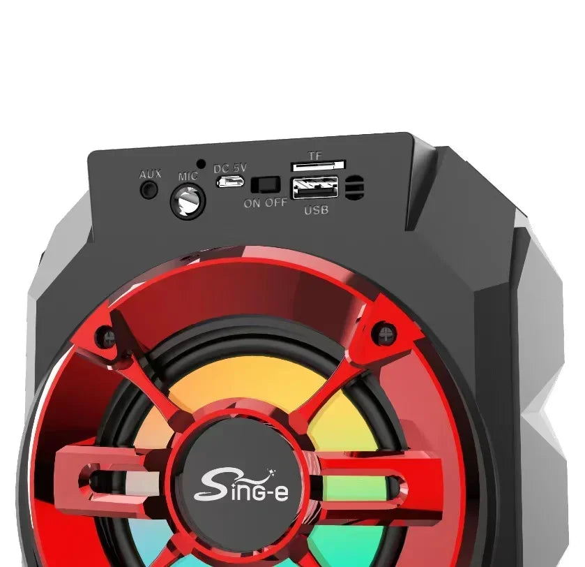 Dual 4-inch Bluetooth Speakers Outdoor Karaoke Bass Column TWS Wireless Speakers Shock Subwoofer With Fm Radio TF AUX USB Box