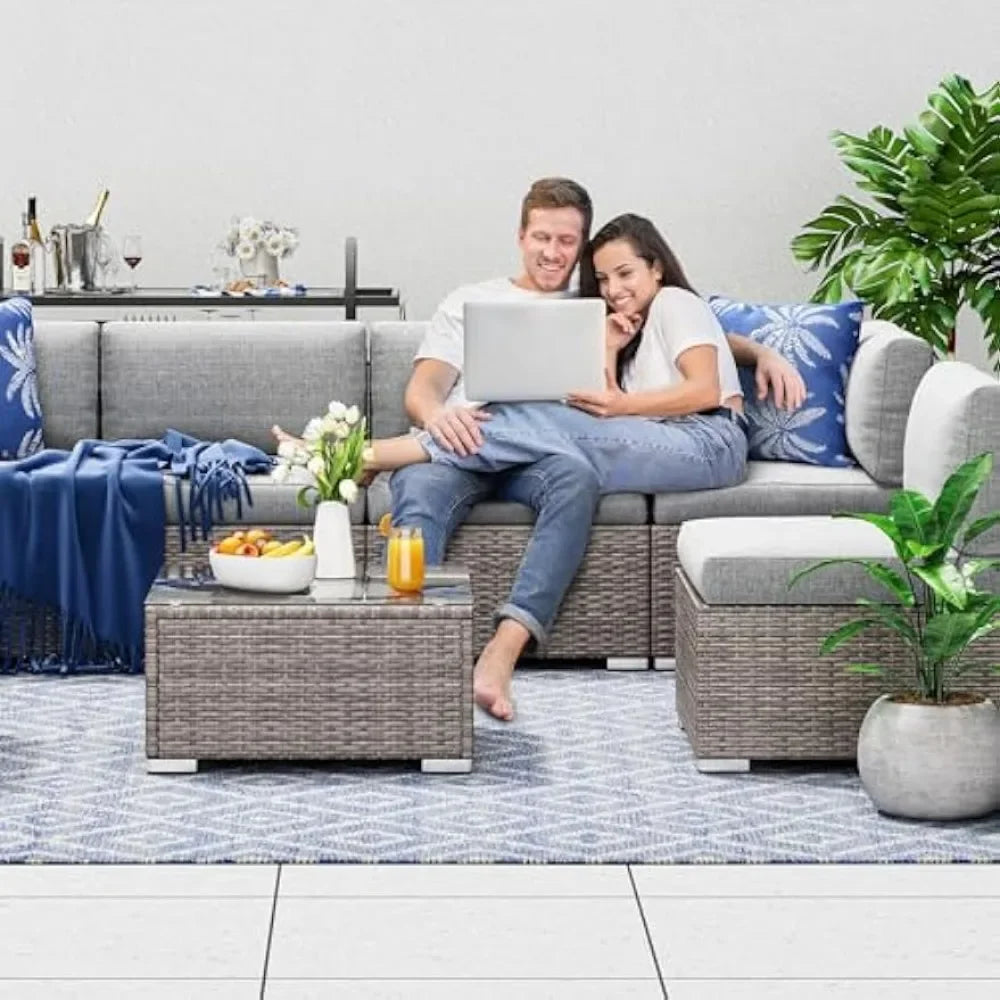 Outdoor Patio Furniture Set with 7 Pieces