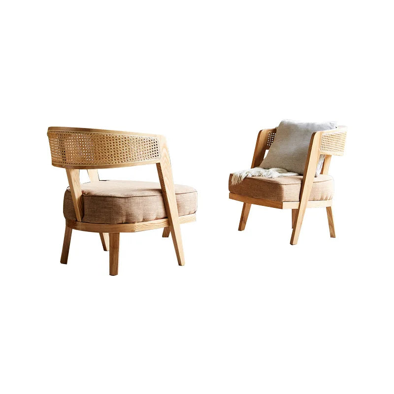 JOYLIVE 2022 New Natural Rattan Chair Balcony Leisure Rattan Chair Homestay Hotel Sofa Chair Weaving Back Small Table And Chair