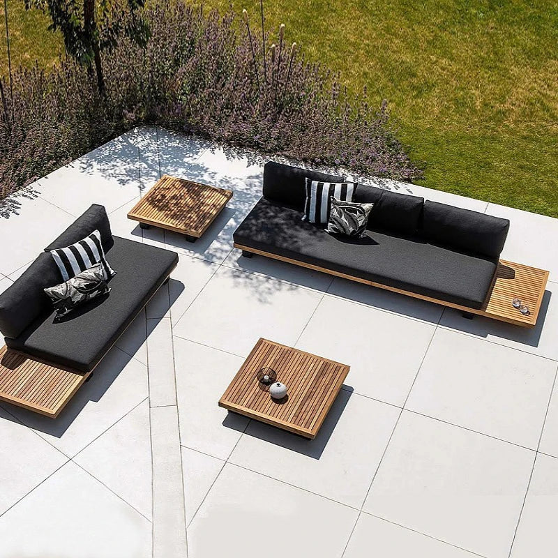 Outdoor sofa courtyard designer garden hotel balcony minimalist modern aluminum alloy teak furniture combination