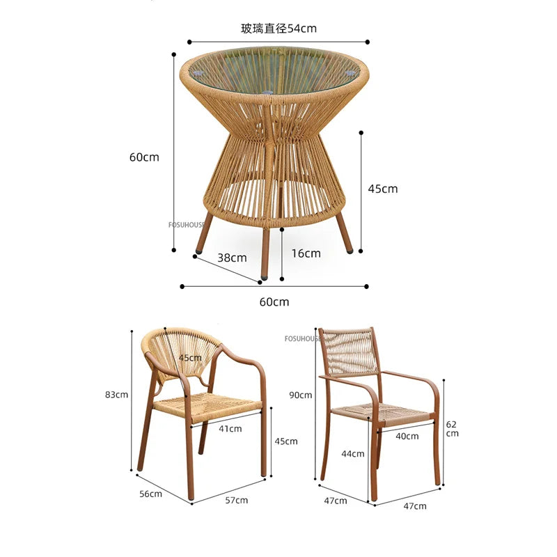Nordic Outdoor Rattan Furniture Set