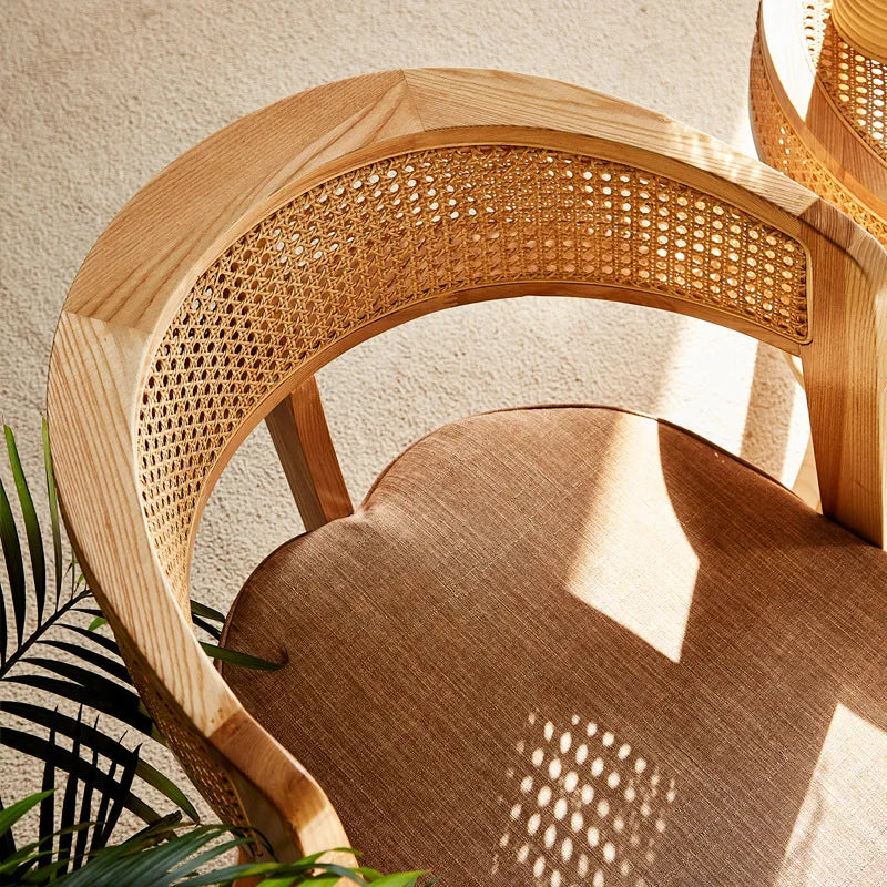 JOYLIVE 2022 New Natural Rattan Chair Balcony Leisure Rattan Chair Homestay Hotel Sofa Chair Weaving Back Small Table And Chair