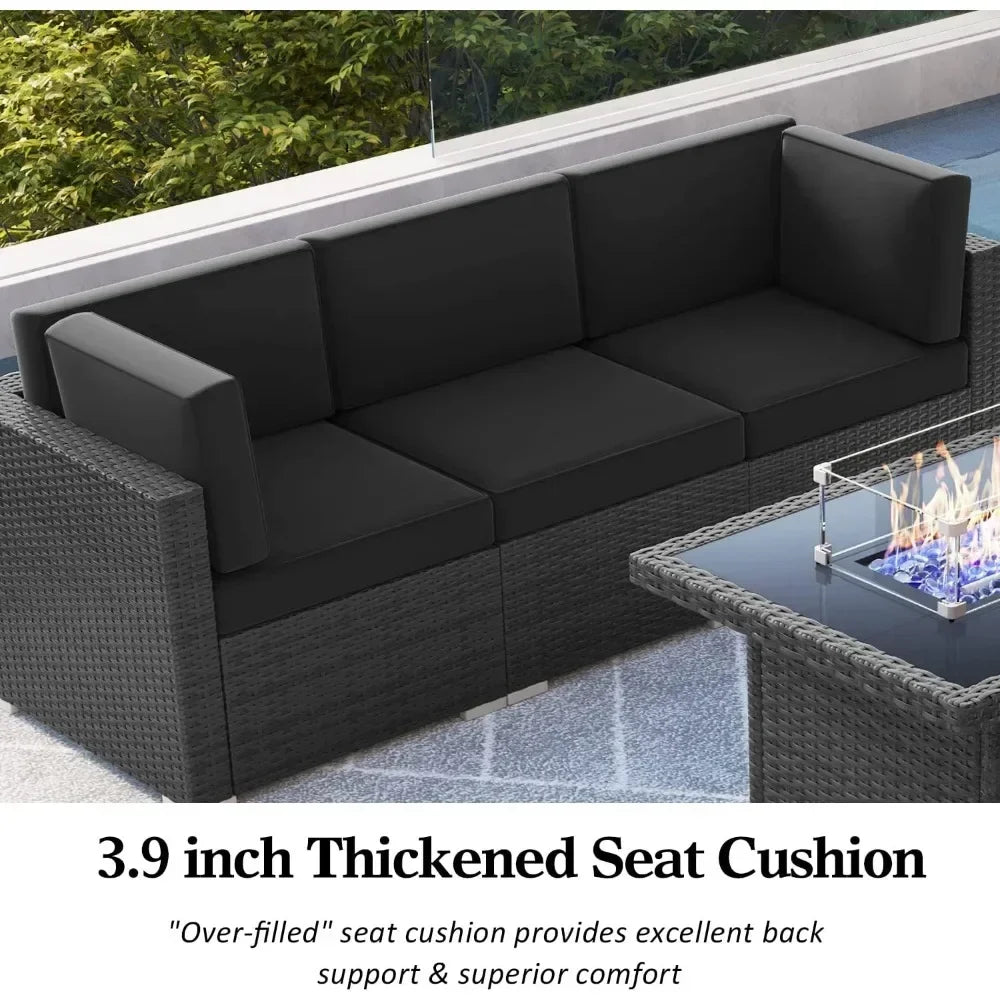 Outdoor Furniture Set with Gas Fire Pit Table