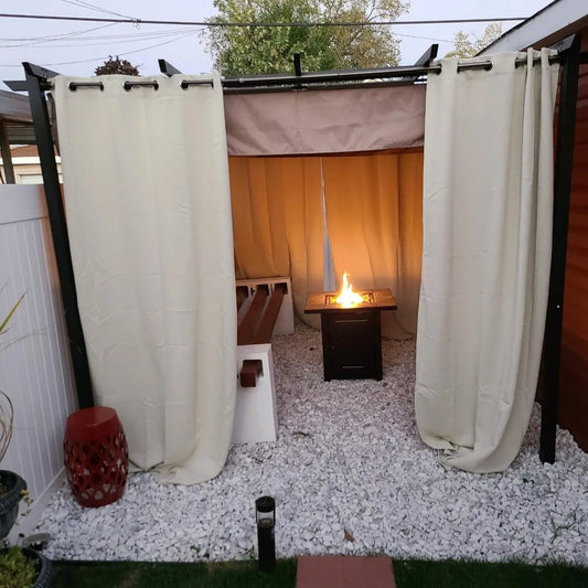 Waterproof Outdoor Blackout Patio Curtain, Monochromatic Curtain, Farmhouse Pavilion or Balcony, 1 Panel