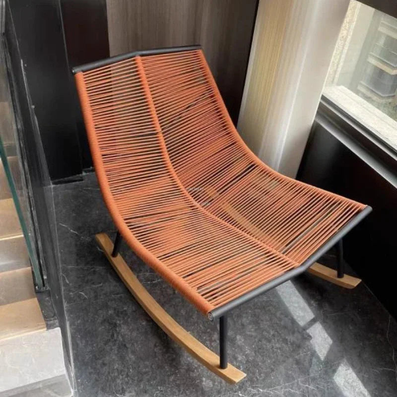 Balcony Rocking Chair Nordic Outdoor Garden Sofas Home Leisure Rope Living Room Chair Outdoor Furniture Japanese Courtyard Sofa
