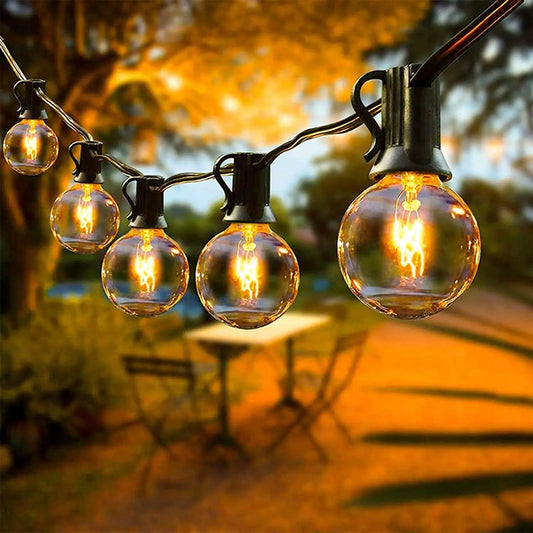 25Ft G40 Bulbs String Lights with UL Listd for Indoor/Outdoor Commercial Garden/Backyard/Patio/Porch/Courtyard/Café Decor