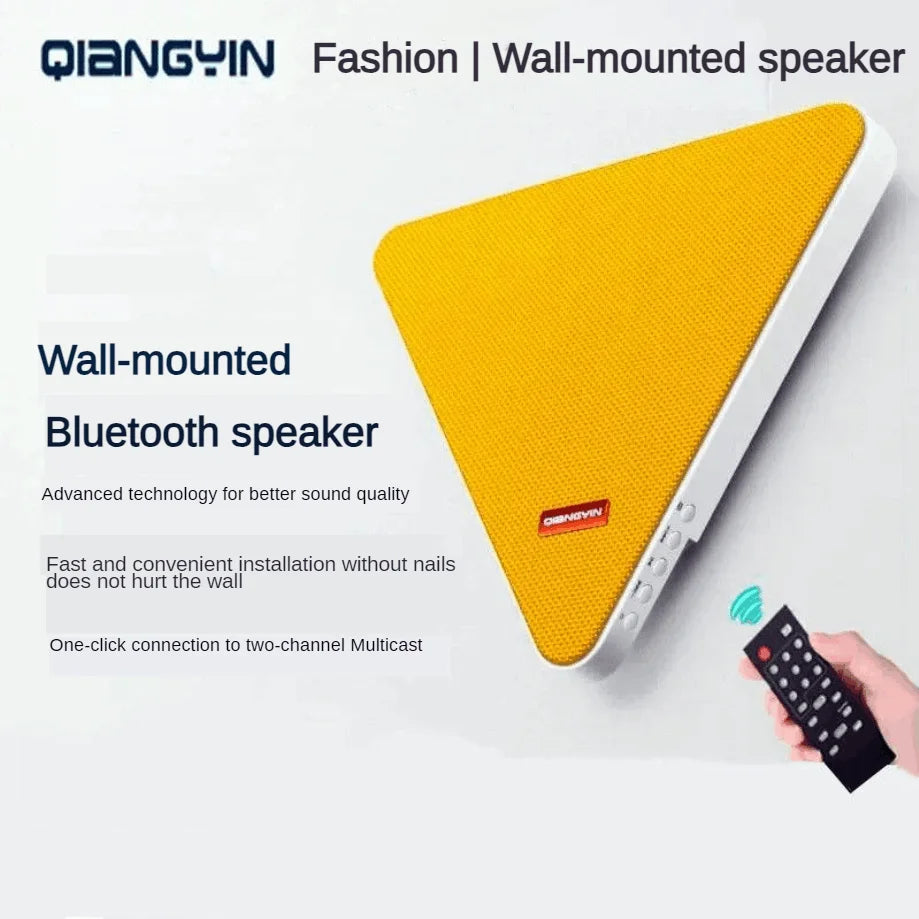 Wall-mounted Speakers Bluetooth Connection USB Subwoofer Music Center FM with Remote for Restaurants, Shops, Public Broadcasting