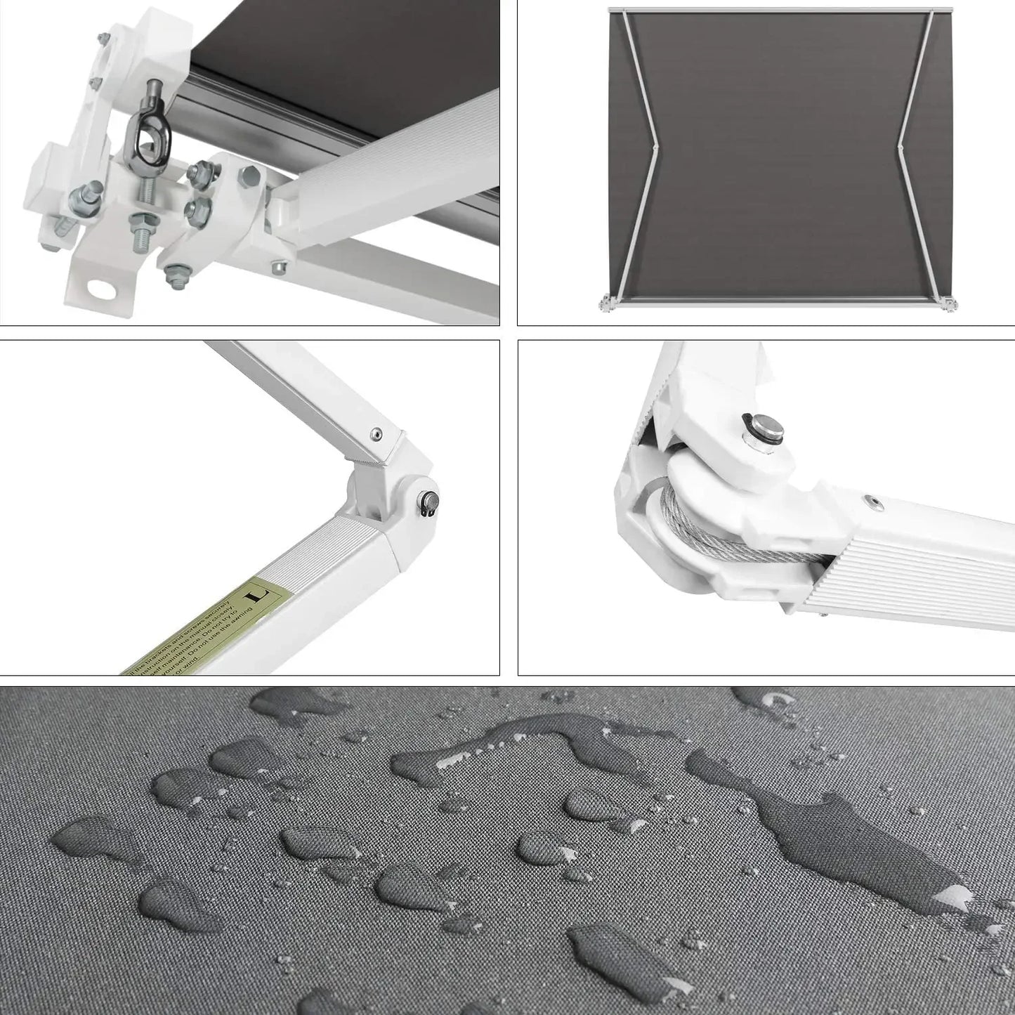 Patio Retractable Awning Articulated arm awning, UV50+ Sun Shade Window Door Balcony Sunshade Shelter Ployester