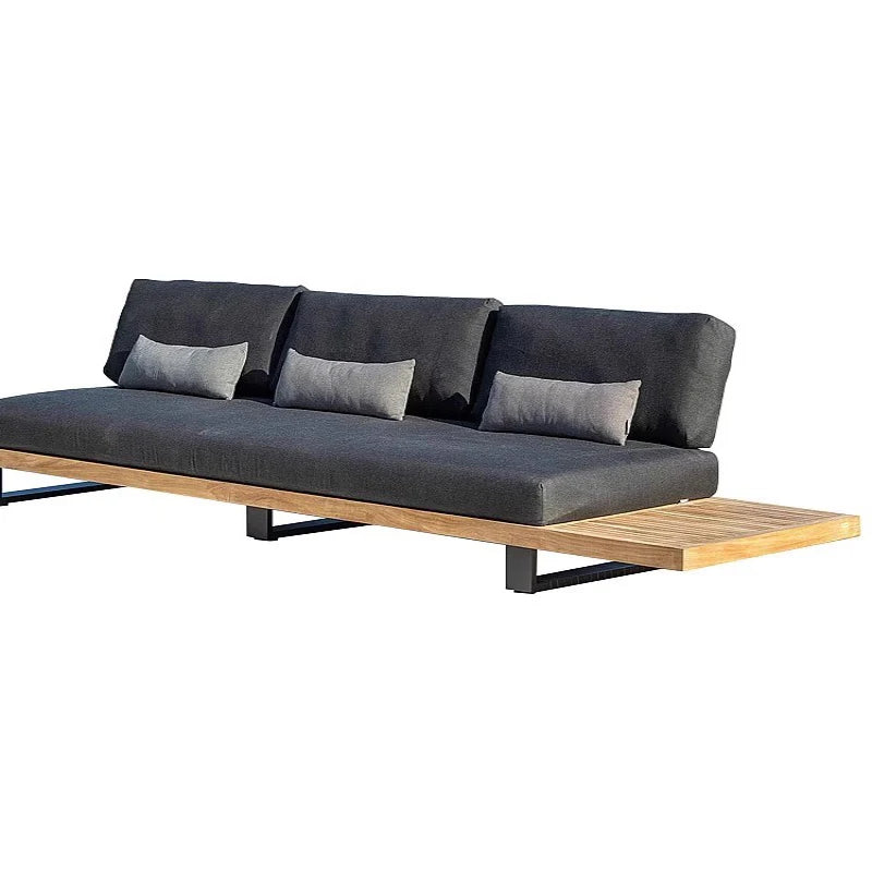 Outdoor sofa courtyard designer  garden hotel balcony minimalist modern aluminum alloy teak furniture combination