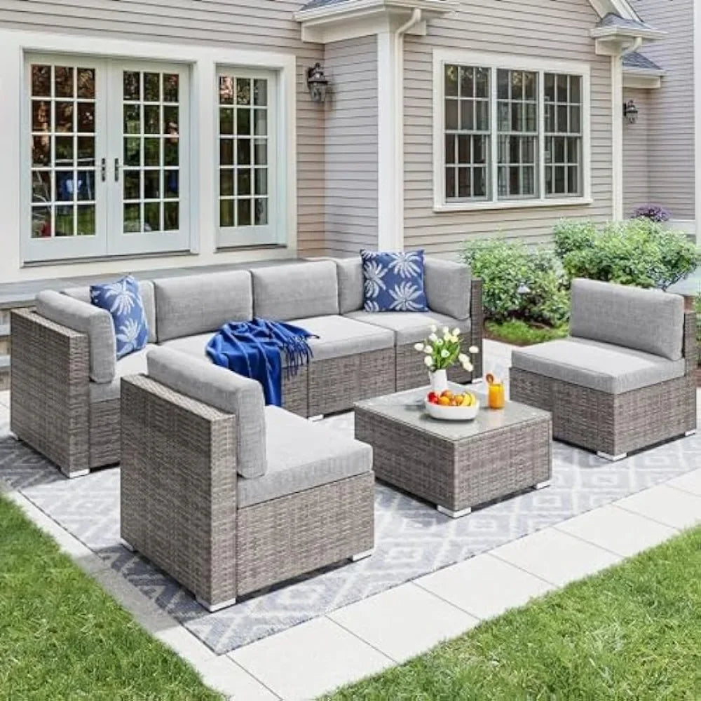 Outdoor Patio Furniture Set with 7 Pieces