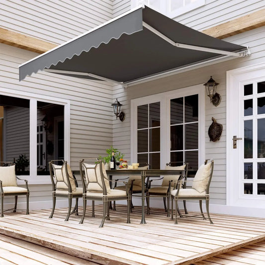 Patio Retractable Awning Articulated arm awning, UV50+ Sun Shade Window Door Balcony Sunshade Shelter Ployester